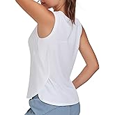Dragon Fit Lightweight Workout Tank Tops for Women Sleeveless Yoga Shirts Side Split Loose Fit Athletic Tops with Curved Hem