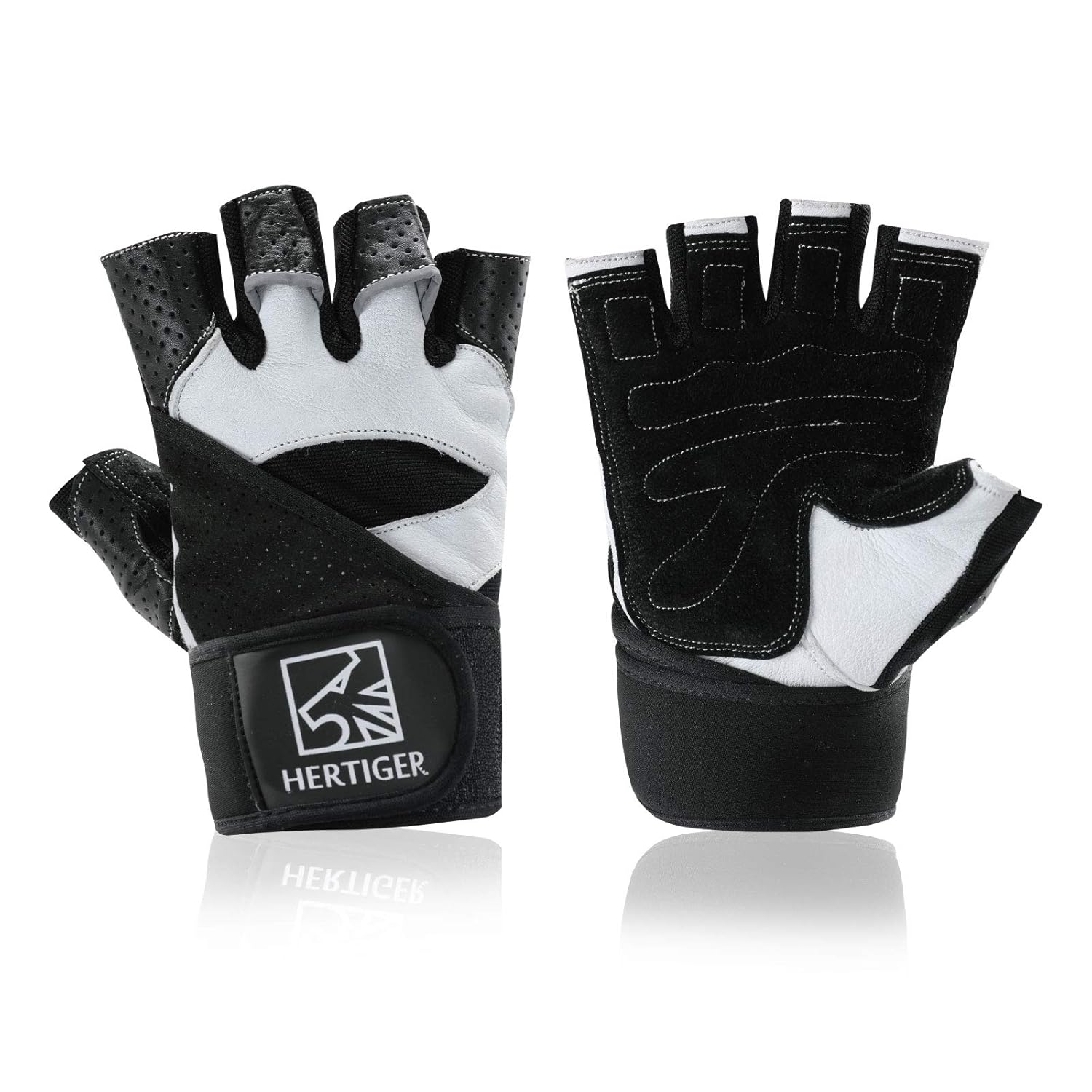  Hertiger Leather Weight Lifting Gloves With 18