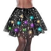 Women's Led Tutu Skirt Layered Tulle Ballet Skirt Halloween Party Carnival Black