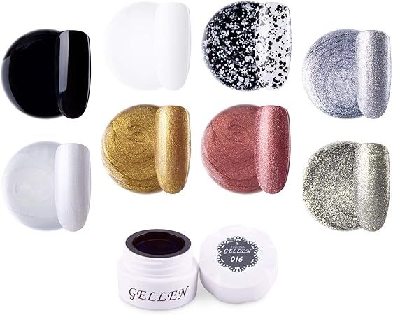 Amazon Gellen カラージェル 8色 セット ホワイト ブラック 高品質 5g ジェルネイル カラー ネイルブラシ付き G Ellen ビューティー 通販