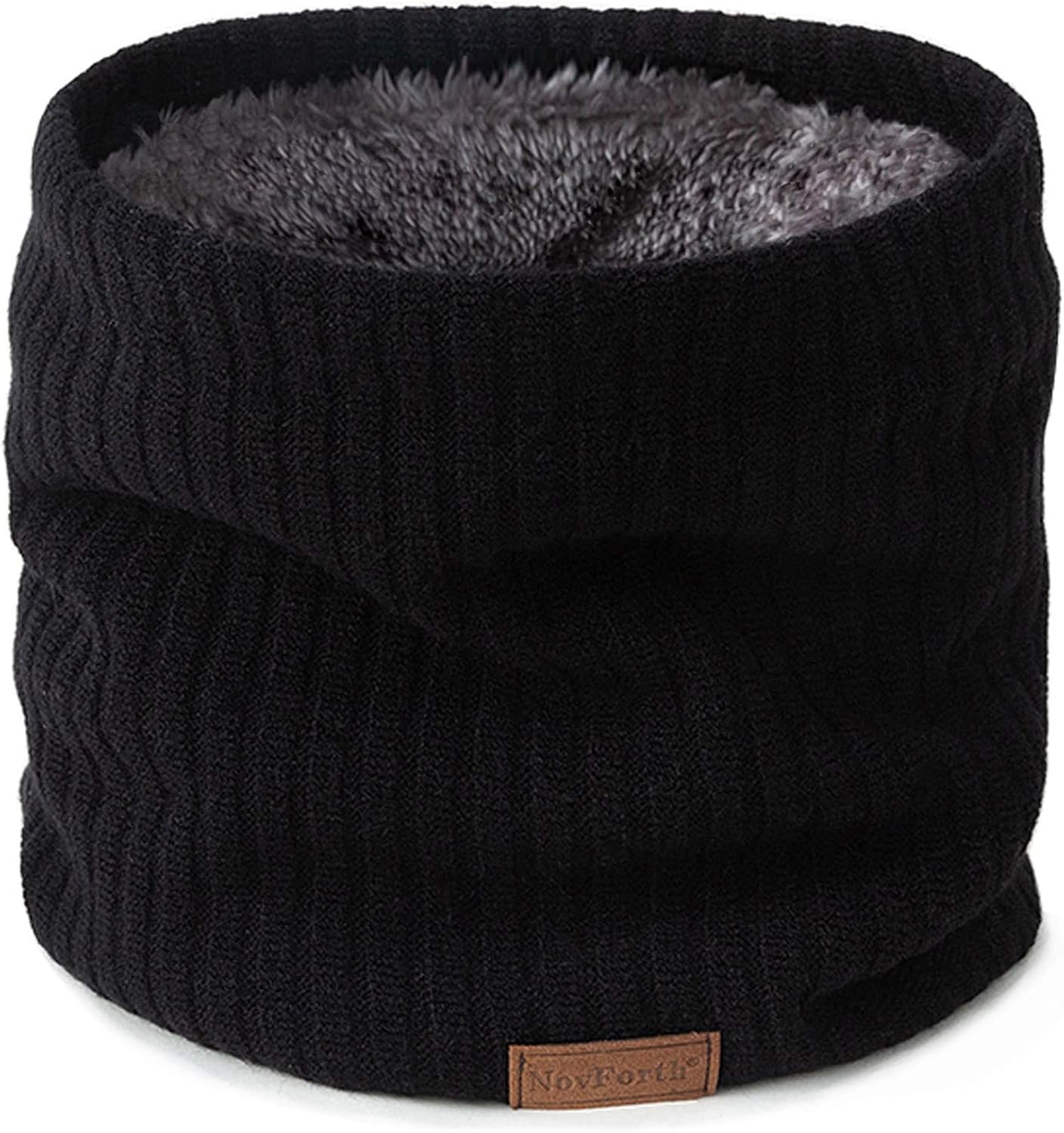 NovForth Winter Neck Warmer Fleece Lined Infinity Scarf DoubleLayer