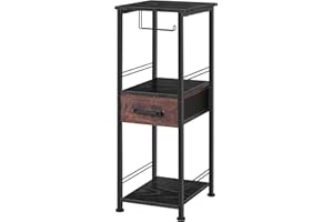 Shinoske Small Bathroom Cabinet,Toilet Paper Holder with Storage,Compact Bathroom Floor Cabinet,Bathroom Storage Cabinet,Suitable for Any Small Space in Bathroom,Laundry Room,Kitchen,Black