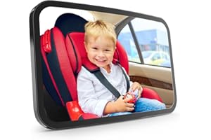 HOCANY Baby Car Mirror Rear Facing Car Seat Mirrors Baby Car Monitor with Wide Crystal Clear View, Shatterproof, Easy Assembled, Easily Observe the Baby Move