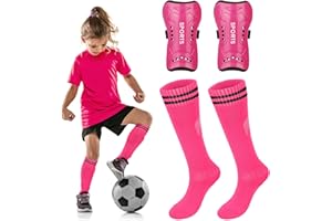 TAGVO Soccer Shin Guards and Socks for Toddler Kids Youth, Lightweight Soccer Shin Pads Protective Defender Gear for 3-5, 5-1