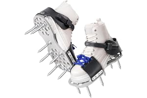 LAWNVIGOR Aerator Shoes, Lawn Aerator Shoes for Grass with 5mm Metal Sole, Aeration Shoes for Lawn with Adjustable Straps, Fully Assembled Aerating Shoes for Lawn with Bend-Resistant Spikes - Blue