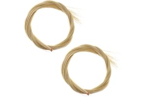 2 Pack Violin Bow Horsehair Horse Hair Natural Color Unbleached 29 Inch Length for 4/4 Violin Viola Cello