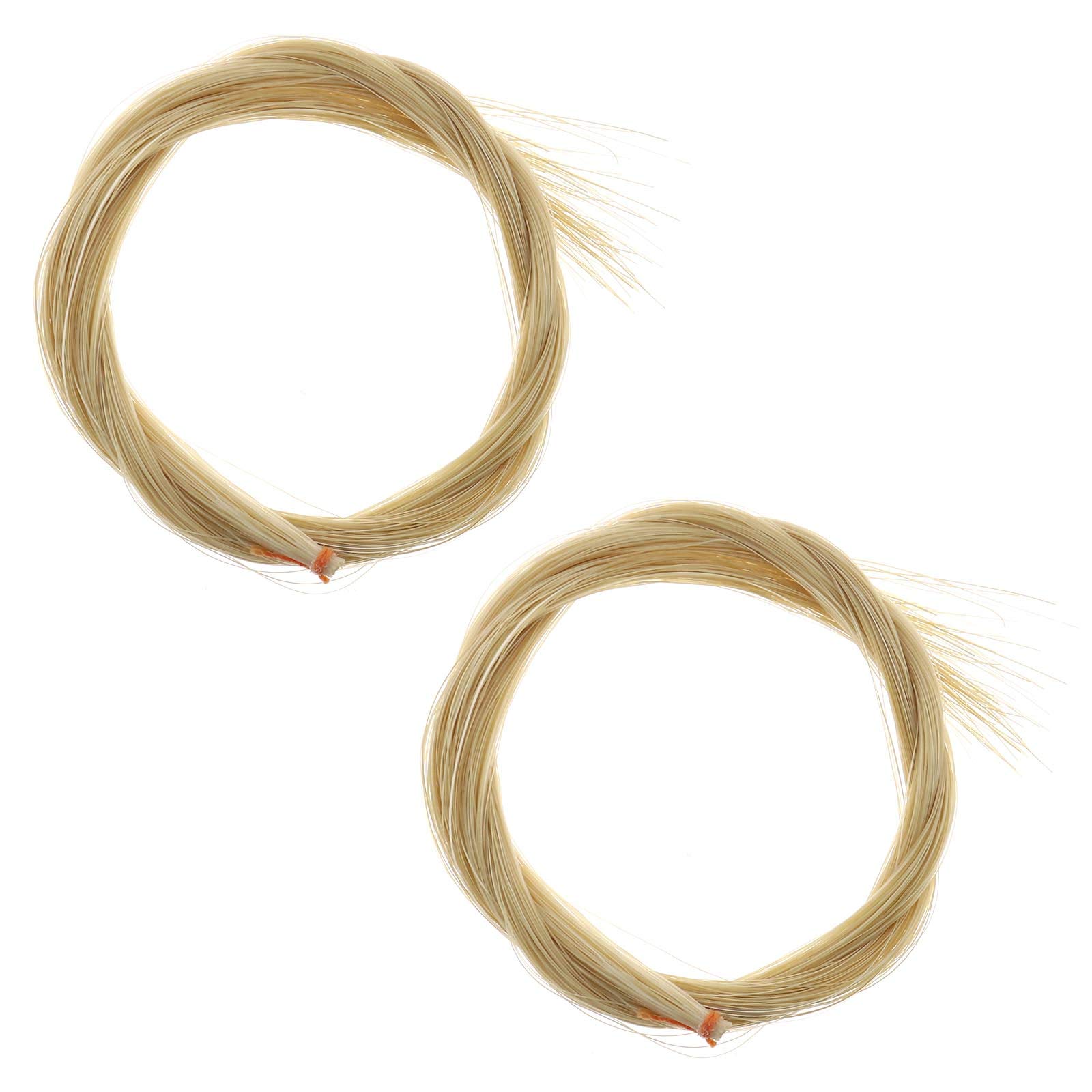 YINETTECH 2 Pack Violin Bow Horsehair Horse Hair Natural Color Unbleached 29 Inch Length for 4/4 Violin Viola Cello