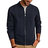 PJ PAUL JONES Mens Full Zip Cardigan Sweater Stand Collar Regular Fit Knit Sweaters