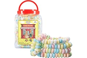 60 Candy Bracelets Individually Wrapped, Stretchable Vintage Candy Jewelry for Kids, The Perfect Pastel Addition to your Candy Buffet, Princess-Themed Party or Goody Bags, by 4YoreElves, Pack of 60 x 0.42oz