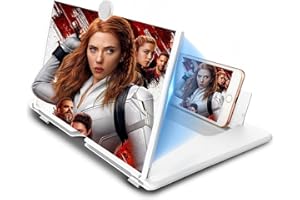 CAMECOSY 16 inch Foldable Phone Screen Magnifier Mobile Phone Amplifier with Folding Stand Holder Enlarger for Movies,Videos,Reading. Portable Cell Phone Magnifier Screen,Compatible with All Smartphones(White)
