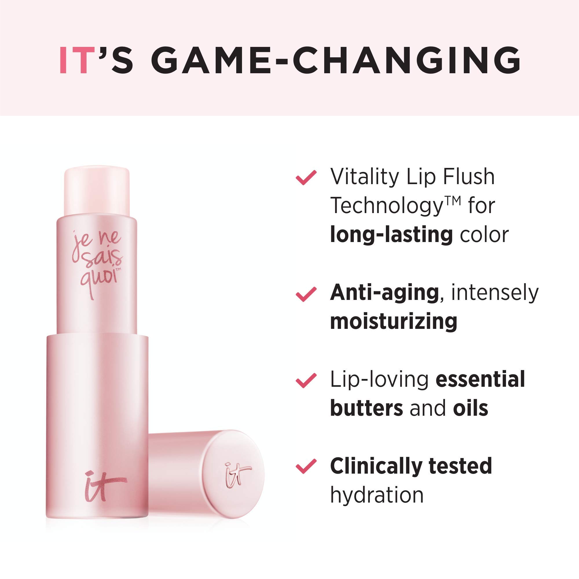 IT Cosmetics Je Ne Sais Quoi Lip Treatment - Anti-Aging Lip Balm - Reacts with Your Lips to Create a Customized Color - With Essential Oils & Antioxidants - 0.11 Oz