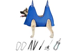 ATESON Pet Grooming Hammock for Medium/Large Dogs with Nail Clippers/Nail Trimmers/Grooming Scissors, Dog Grooming Harness for Nail Trimming, Pet Grooming Sling Helper