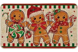 Artoid Mode Candy Gingerbread Man Christmas Doormat, Winter Xmas Home Decor Low-Profile Switch Rug Door Mat Floor Mat for Indoor Outdoor 17x29 Inch