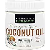 Organic Coconut Oil, Cold-Pressed - Natural Hair Oil, Skin Oil and Cooking Oil with Fresh Flavor, Non-GMO Unrefined Extra Vir