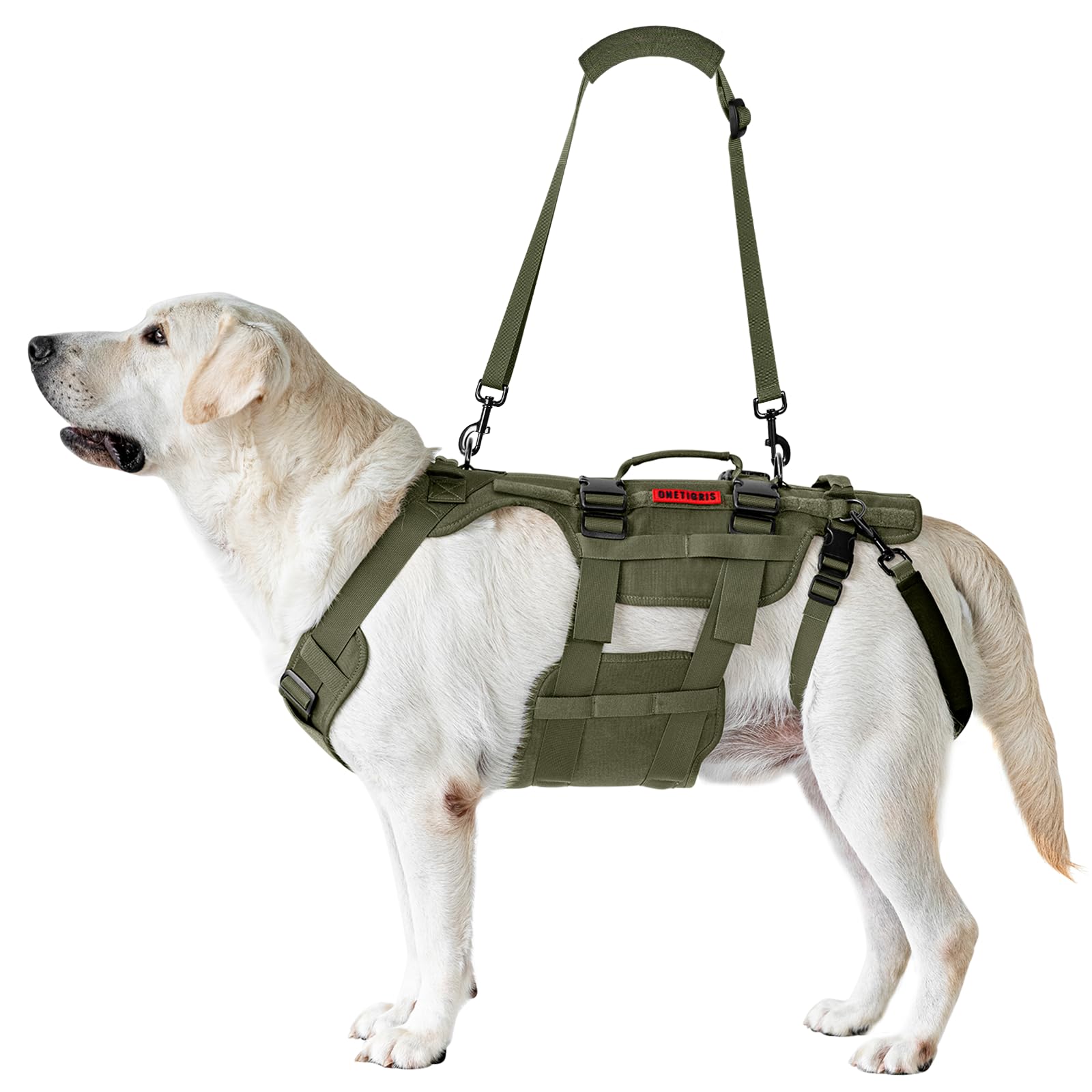 OneTigris Dog Lift Harness for Large Dogs, Support Sling for Back and Legs, Dog Lifter with Handles, Invictus Multifunctional Mobility Aid, Hip Support Brace (Olive Green, XL) — image 1