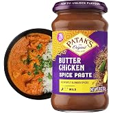 Patak's Butter Chicken Spice Paste, Mild Indian Curry with 8 Expertly Blended Spices, Gluten-Free &amp; Vegan, Flavorful Base for Home Cooking &amp; More, 10 oz Jar