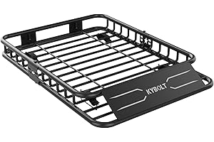 46"x36"x5" 2-Piece Universal Roof Rack Basket, Steel Rooftop Cargo Carrier with Reflective Stickers