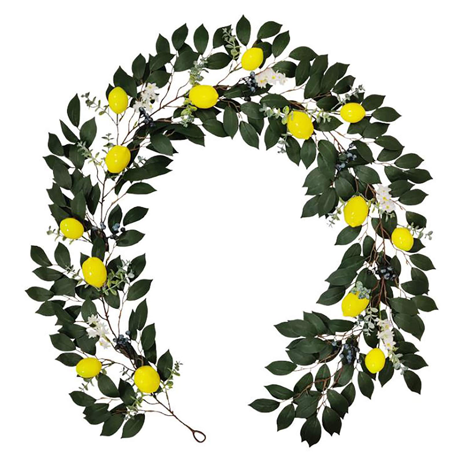 æ— Artificial Lemon Garland Artificial Flowers Blueberry Lemon Wreaths Wall Hanging Garland for Home Garden Wedding Arch Decor Room