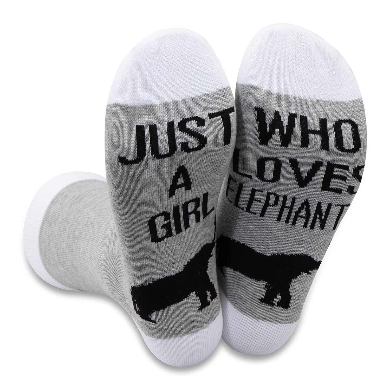 2 Pairs Elephant Novelty Socks Animal Lover Gift Just A Girl Who Loves