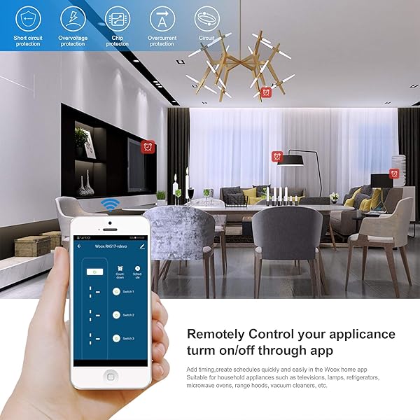 Woox R4055 UK Smart Power Strip 13 A 3 puertos 2 USB R4055