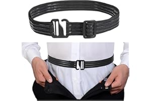 Qianyu Belt Style Shirt Stay Adjustable Belt Style Stays Keepers Elastic Belt for Police Military Law with Non-slip Glue