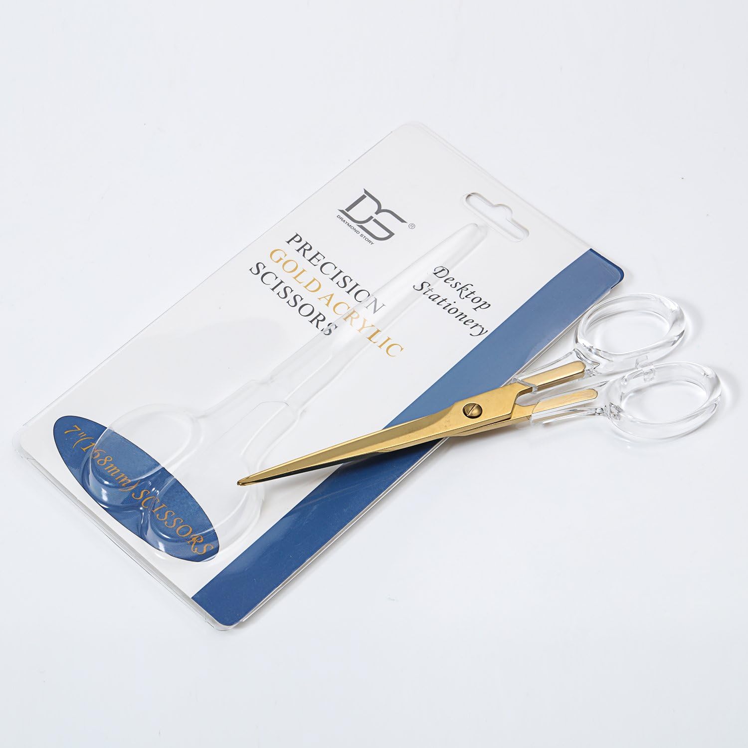 Yellow Gold Acrylic Scissors(7") by Draymond Story - Elegant Office Stationery Series, 7 inches - Image 5