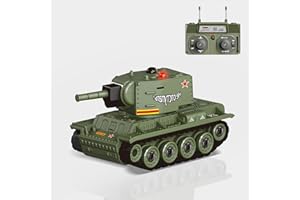 BRRRRT1/64 RC Tank That Shoots with Infrared,Mini RC Tank with 330° Rotating Turret and Sound & Lighting,Type-C Direct Charging,RC Military Vehicless Gift Toy for Kids 8+ Green