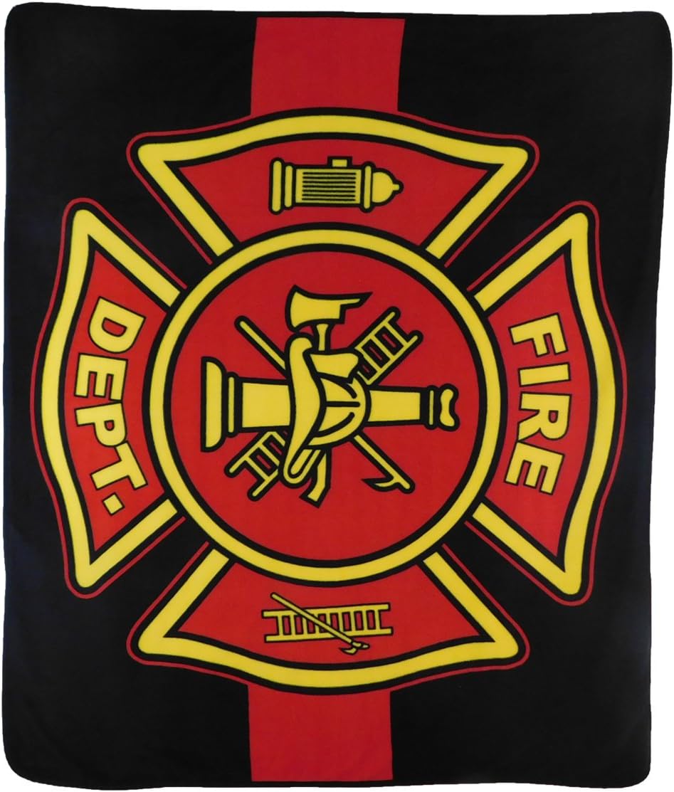Infinity Republic - Fire Department Fire Fighters Soft Fleece Throw Blanket - 50x60 Perfect for Living Rooms, bedrooms, Kids' Rooms, Outdoors!