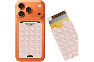CukoHno Classic - Suction Phone Card Holder Adhesive Mount,Up to 3 Cards,Hands-Free,Strong Grip Holder for Selfies and Videos,2.28″x 3.5″,Chalk Pink