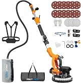 Drywall Sander, 1000W Popcorn Ceiling Removal Tool, Automatic Drywall Sander with Vacuum Dust Collection, LED Light, 6 Variable Speed 800-2200RPM, Foldable &amp; Extendable Handle,15Pcs Sanding Discs