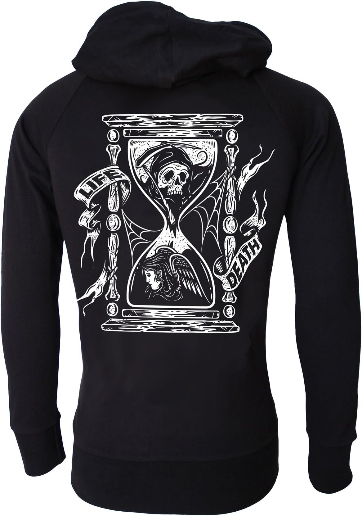 Sand Timer Life and Death Genuine Darkside Mens Cotton Zip Hoodie