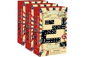 Offelec Wooden 3 Pack Double 6 Domino Set - 28 Tiles Each | Classic Family Table Games for Kids, Adults, and Parties | Perfect for Classroom, Travel, Durable Board Game for Fun Nights