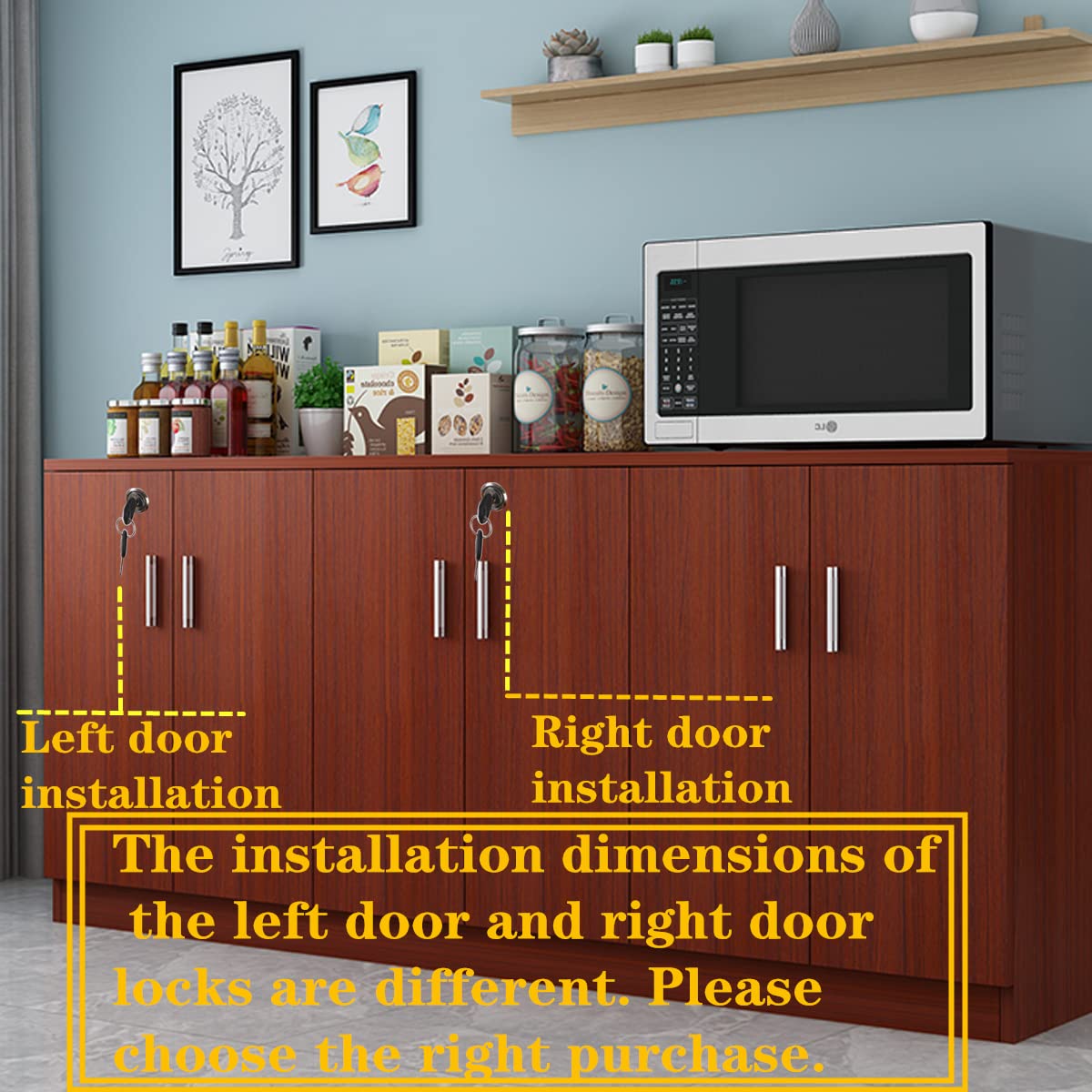 Double Door Cabinet Lock with Double Deadbolt