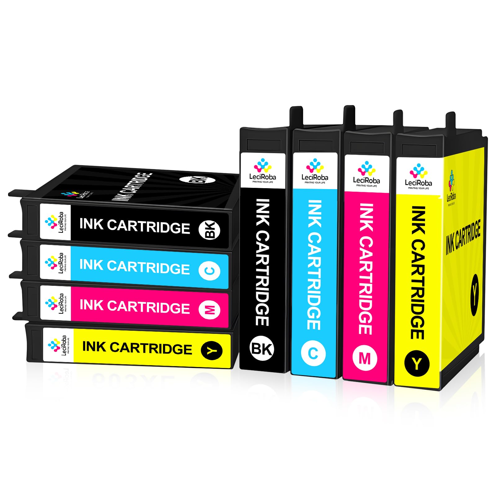 LeciRoba Ink Cartridge Replacement for Epson 603XL Use with XP-2100 XP-2150 XP-3100 XP-3150 XP-4100 XP-4150 XP-4155 Workforce WF-2810 WF-2820 WF-2840 WF-2870 Printer(8 PACK)
