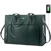 LOVEVOOK Laptop Bag for Women 15.6 inch Waterproof Work Tote Bag Briefcase with USB Charging Port PU Leather Computer Handbag Shoulder Bag Large Professional Teacher Bag for Travel Business School