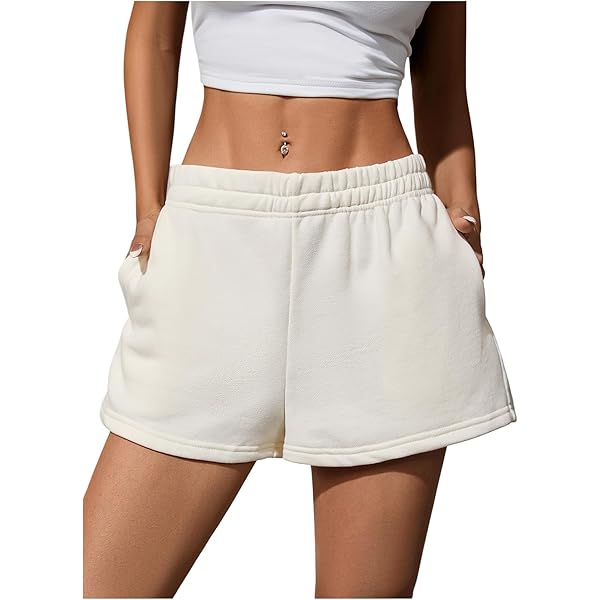 RoseSeek Women's Plus Size Drawstring Waisted Track Shorts