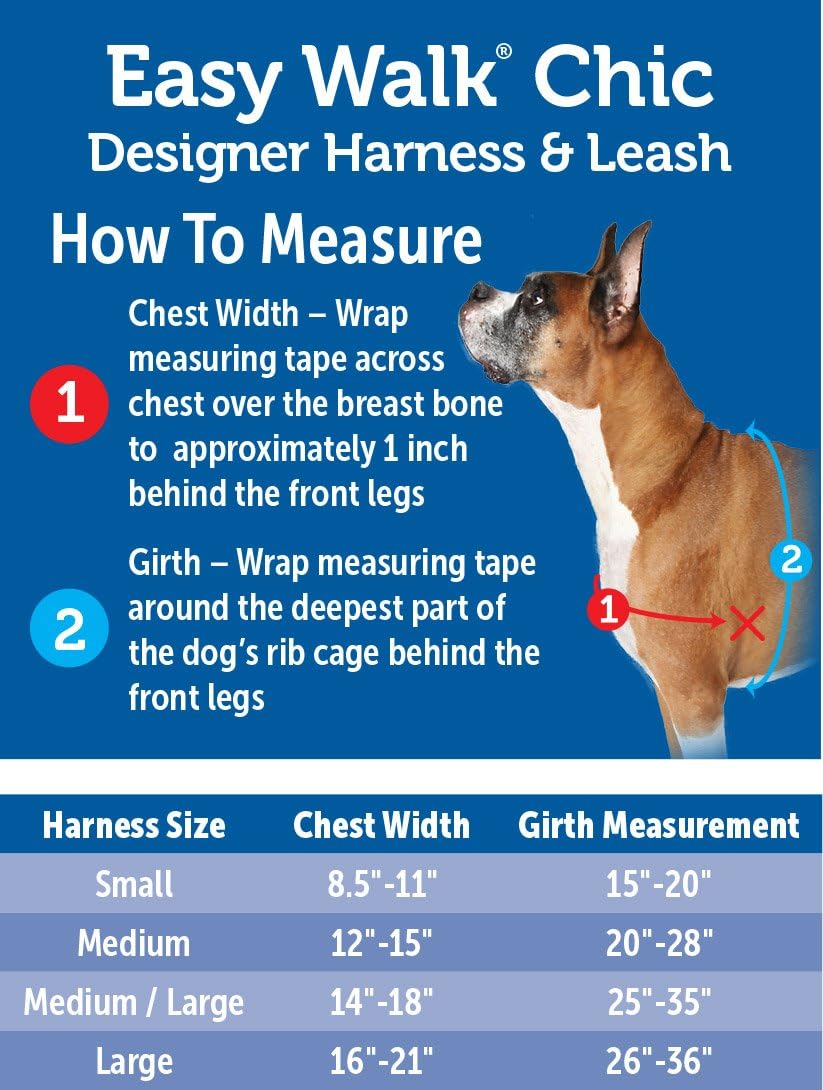 PetSafe EWH-C-HC-S-POP Easy Walk Chic Harness, Small, Poppies : Pet Supplies