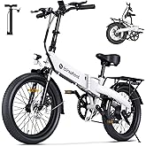 isinwheel U5 Pro E Bike for Adults Electric Bike with Front Suspension, 48V 500W Folding Ebikes for Adults, Aluminum Frame, 7