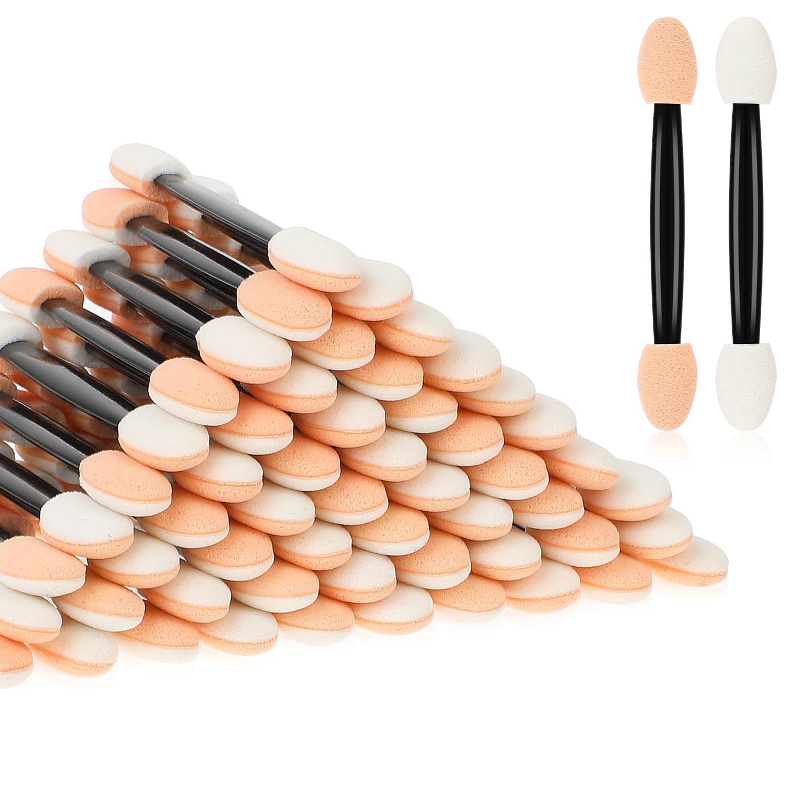 120pcs Disposable Eyeshadow Applicator 2.5inch Eye Shadow Applicator Sponge Tip,Dual Sides Eye Shadow Brushes,Eye Make Up Applicators