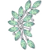 Elegant Dress Accessories Large Colorful Floral Bouquet Flower Red Roses Pave CZ Accent Flower Brooch Lapel Pin For Women Silver Plated Brass