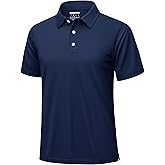 KEFITEVD Men's Polo Shirts Short Sleeve Moisture Wicking Dry Fit Performance Collar Golf Athletic Casual T-Shirt