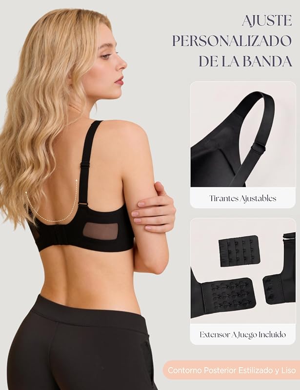Soutien feminino sem aros, decote em V sem costura, conforto diário