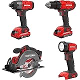 CRAFTSMAN V20 Cordless Drill Combo Kit, 4 Tool (CMCK401D2)