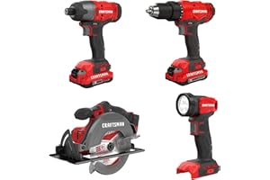 CRAFTSMAN V20 MAX Power Tool Combo Kit, 4-Tool Cordless Power Tool Set (CMCK401D2AM)