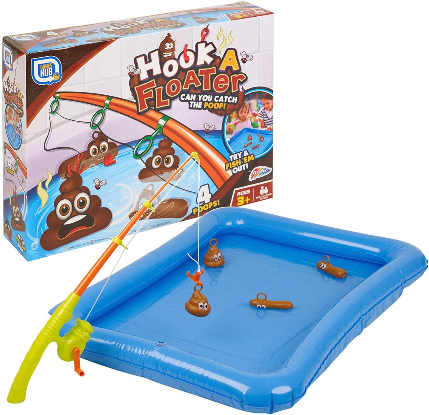 Grafix Hook a Floater Childrens Poo Fishing Bath Tub Novelty Floating