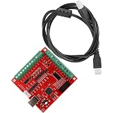 4 Axis USB CNC Controller, 0-10V Analog, Opto-Isolated | Motion Card, 100KHz Pulse, 4 Inputs for Limit/Probe, Laptop &amp; Tablet USB Interface, Stepper/Servo Driver Kit