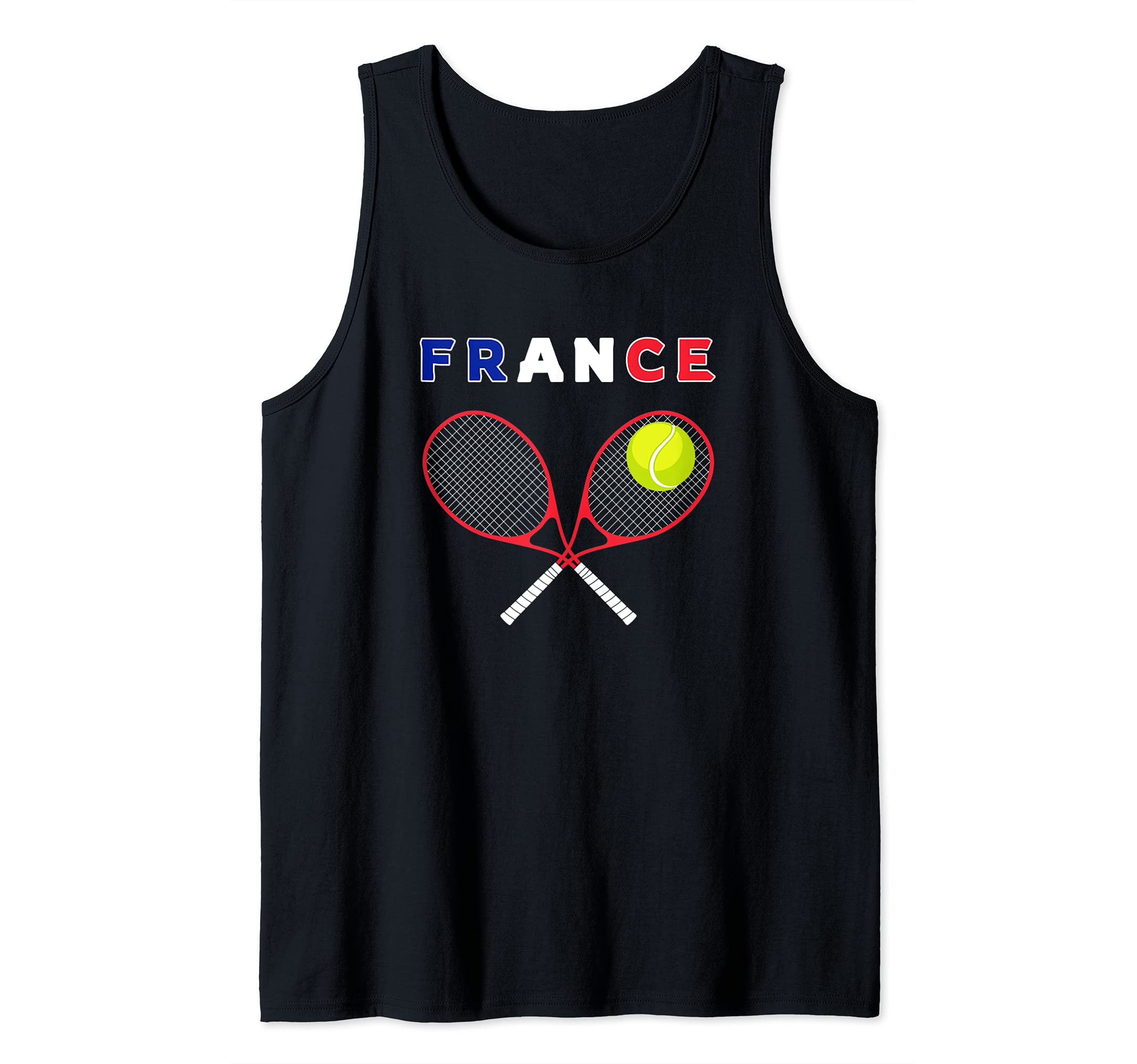 France Flag Tennis Ball Racket / Sport Fans Players / French Tank Top