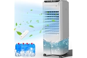 Landeagle Swamp Cooler,1800CFM Evaporative Air Cooler with Remote,32 Inches Portable Air Cooler with 12H Timer,4.2 Gal Tank,110°Oscillating Fans that Blow Cold Air for Room Bedroom Indoor