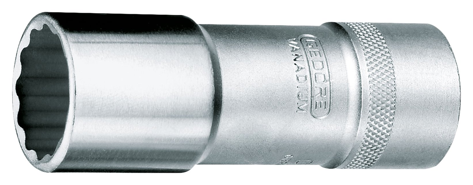 Gedore D19L17 1/2 17 mm 12 Hex Screws Long Socket - Silver