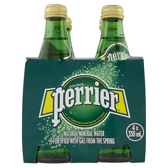 Perrier Natural Mineral Carbonated Water Sparkling Pack of 4 Bottle